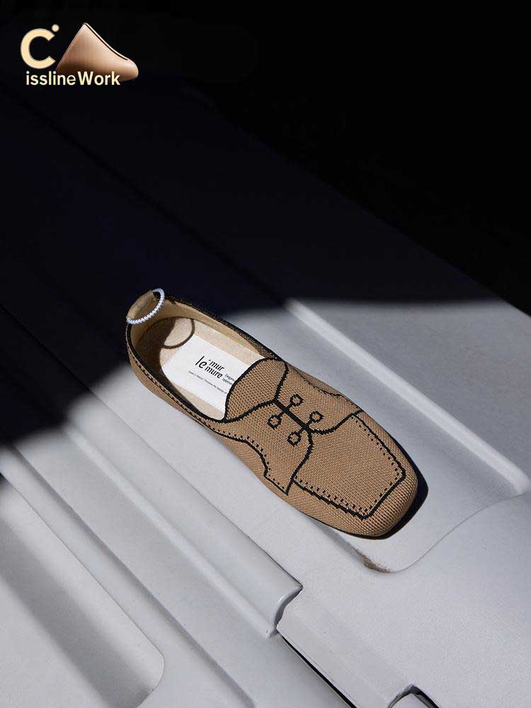 Cissline Wrok Women's Shoes Tuscany Exclusive custom-dyed 3D seamless fly-knit slip-on Derby penny shoes