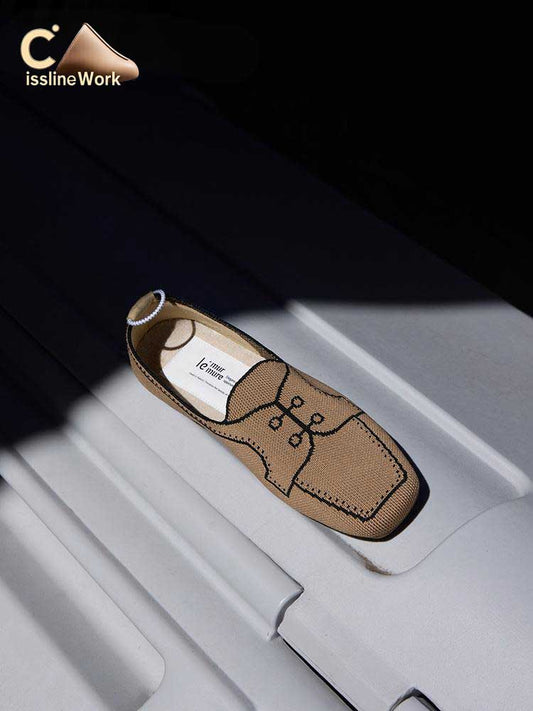 Cissline Wrok Women's Shoes Tuscany Exclusive custom-dyed 3D seamless fly-knit slip-on Derby penny shoes