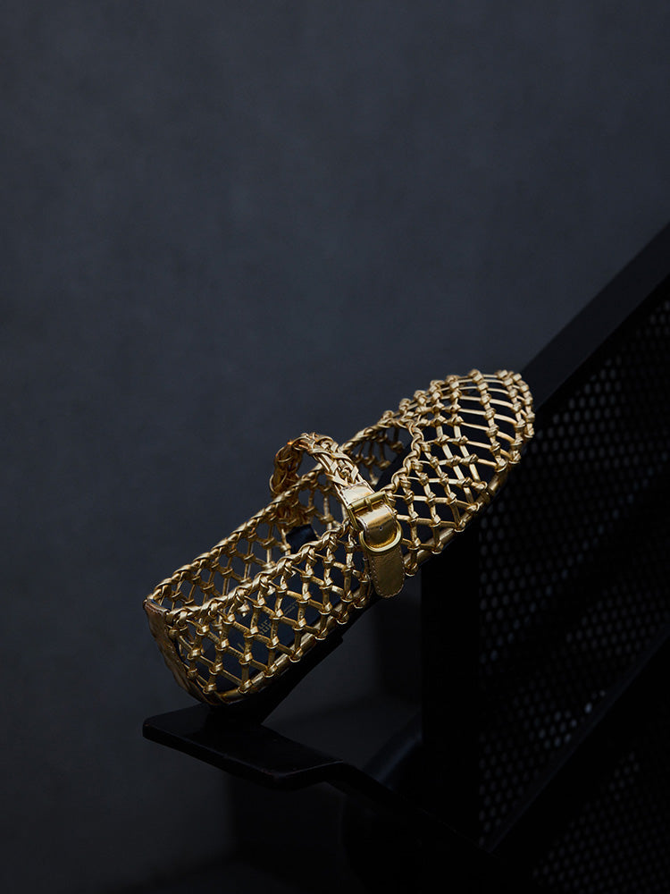 Cissline Work Time Weaving Shoes | Retro Futurism Architectural Aesthetics Hand-woven Mary Jane Single Shoes