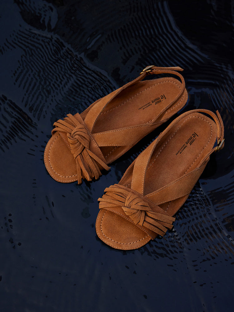 Cissline Work Heart of the Wilderness · Nomad Windy Layer Matte Bull Anti Velvet Handmade Knot Tassel Sandals