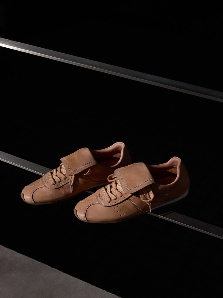 Cissline Work 90's American street washed and color washed top layer cowhide Forrest Gump shoes flat bottom German training shoes