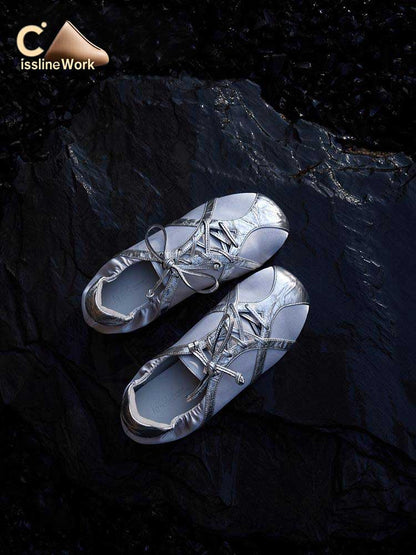 Cissline Wrok Women's Shoes Imported oil wax cowhide/silk flat shoes fashionable sense German training shoes single