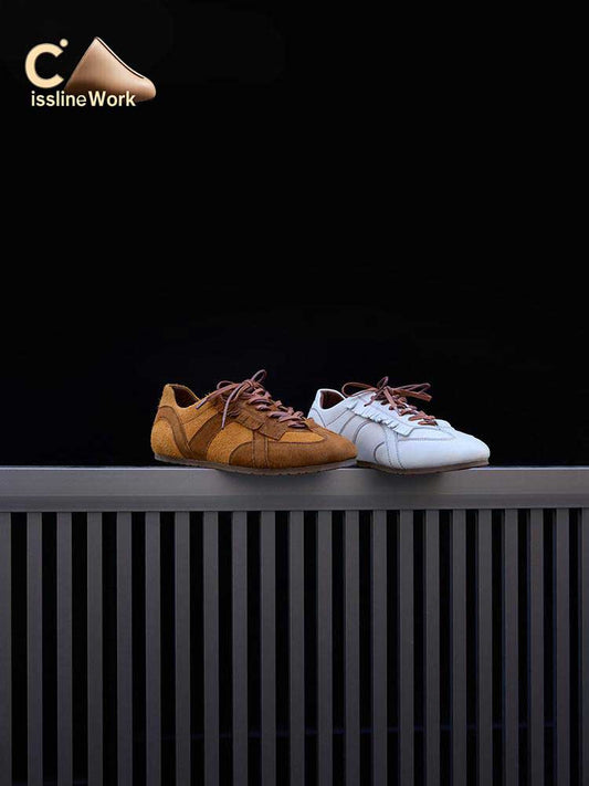 Cissline Work Time Capsule 80s American Retro Sports  Leather Thin Bottom German Training Shoes