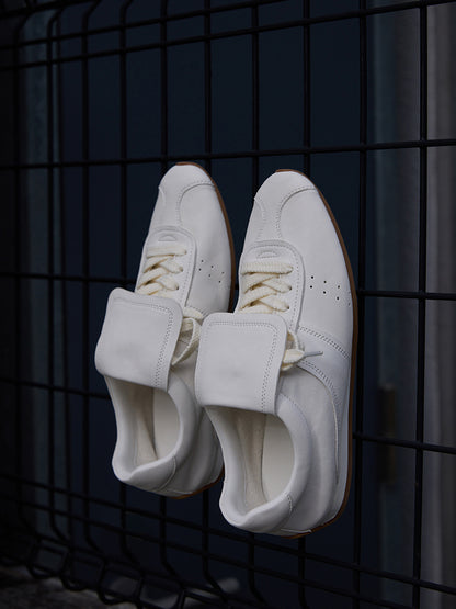 Cissline Work 90's American street washed and color washed top layer cowhide Forrest Gump shoes flat bottom German training shoes