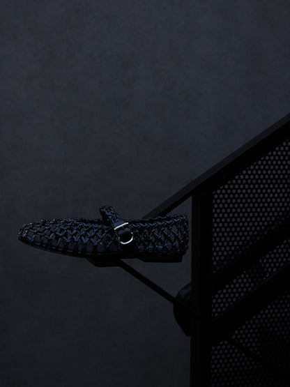 Cissline Work Time Weaving Shoes | Retro Futurism Architectural Aesthetics Hand-woven Mary Jane Single Shoes