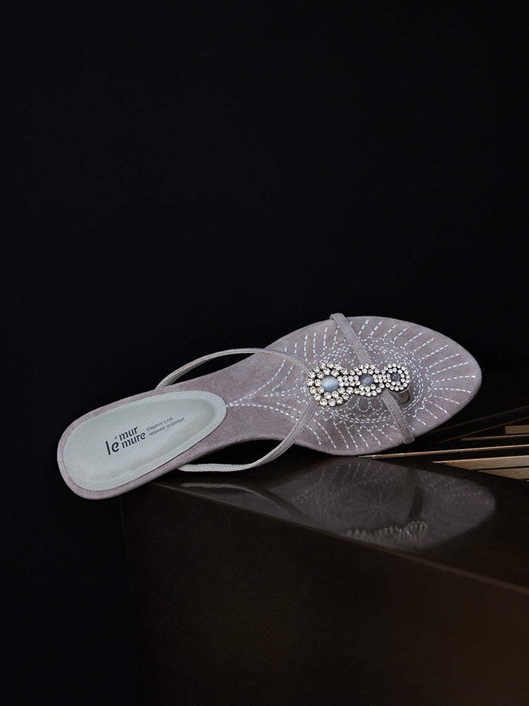Cissline Work Caribbean Sunset Embossed Fireworks Baroque Sheepskin Embroidery Cat Heel Sandals
