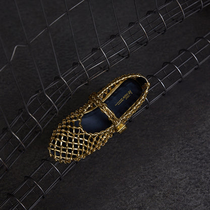 Cissline Work Time Weaving Shoes | Retro Futurism Architectural Aesthetics Hand-woven Mary Jane Single Shoes