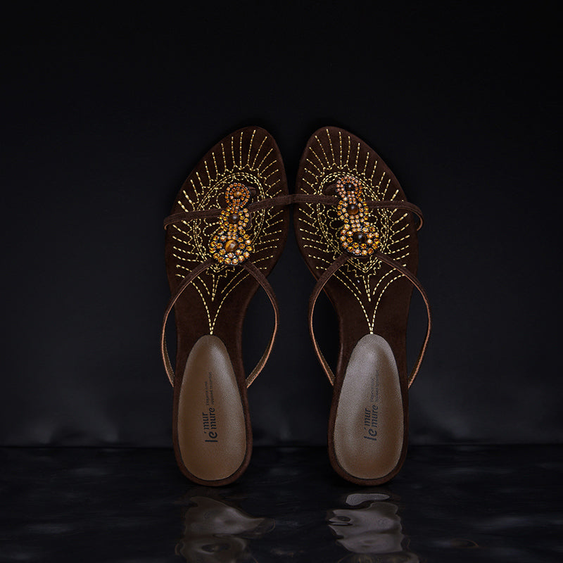 Cissline Work Caribbean Sunset Embossed Fireworks Baroque Sheepskin Embroidery Cat Heel Sandals