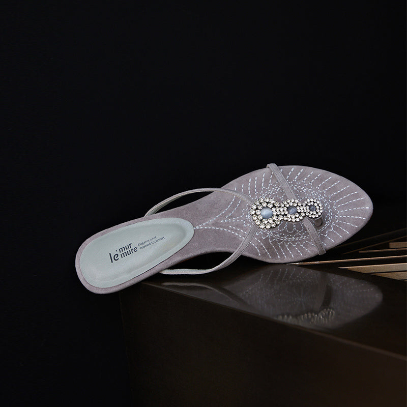 Cissline Work Caribbean Sunset Embossed Fireworks Baroque Sheepskin Embroidery Cat Heel Sandals